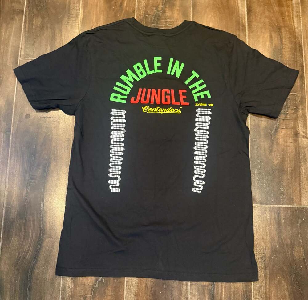 Contenders x Muhammad Ali Rumble in the Jungle Kinshasa Zaire 74 Black T-Shirt